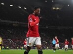 French striker #09 Anthony Martial leaves the game, substituted during the English Premier League football match between Manchester United and Bournemouth