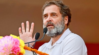 Congress leader Rahul Gandhi addresses the crowd during the Bharat Jodo Nyay Yatra, in Assam on Wednesday. (ANI Photo) Congress leader Rahul Gandhi addresses the crowd during the Bharat Jodo Nyay Yatra, in Assam on Wednesday. (ANI Photo)