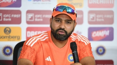 India's captain Rohit Sharma speaks during a press conference at the Rajiv Gandhi International Cricket Stadium in Hyderabad on January 24, 2024 (AFP) India's captain Rohit Sharma speaks during a press conference at the Rajiv Gandhi International Cricket Stadium in Hyderabad on January 24, 2024 (AFP)