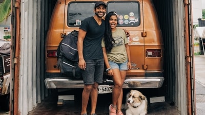 Smriti Bhadauria and Kartik Vasan began their journey with their dog Everest in 2020. (Photo: Instagram/thebrownvanlife) Smriti Bhadauria and Kartik Vasan began their journey with their dog Everest in 2020. (Photo: Instagram/thebrownvanlife)