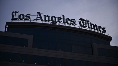 The Los Angeles Times announced January 23, 2024 it is laying off more than a fifth of its journalists, as yet another once-storied US paper fell victim to the disruptions of the internet age. (Photo by Patrick T. Fallon / AFP) (AFP) The Los Angeles Times announced January 23, 2024 it is laying off more than a fifth of its journalists, as yet another once-storied US paper fell victim to the disruptions of the internet age. (Photo by Patrick T. Fallon / AFP) (AFP)