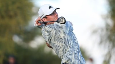 Nick Dunlap of the United States hits a tee shot on the 18th hole during the final round of The American Express at Pete Dye Stadium Course (Getty Images/AFP) Nick Dunlap of the United States hits a tee shot on the 18th hole during the final round of The American Express at Pete Dye Stadium Course (Getty Images/AFP)