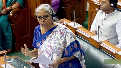 Union finance minister Nirmala Sitharaman in the Lok Sabha. (ANI) Union finance minister Nirmala Sitharaman in the Lok Sabha. (ANI)