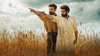 Ram Charan and Jr NTR in a still from RRR Ram Charan and Jr NTR in a still from RRR