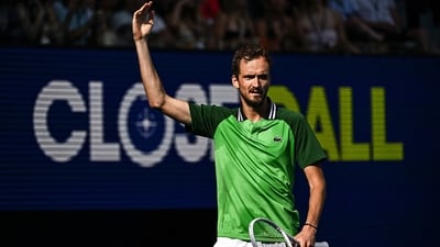 Russia's Daniil Medvedev reacts on a point against Poland's Hubert Hurkacz during their men's singles quarter-final match at Australian Open (AFP) Russia's Daniil Medvedev reacts on a point against Poland's Hubert Hurkacz during their men's singles quarter-final match at Australian Open (AFP)