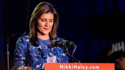 Nikki Haley delivers remarks at her primary-night rally at the Grappone Conference Center on January 23, 2024 in Concord, New Hampshire (Photo by Brandon Bell / GETTY IMAGES NORTH AMERICA / Getty Images via AFP) (Getty Images via AFP) Nikki Haley delivers remarks at her primary-night rally at the Grappone Conference Center on January 23, 2024 in Concord, New Hampshire (Photo by Brandon Bell / GETTY IMAGES NORTH AMERICA / Getty Images via AFP) (Getty Images via AFP)