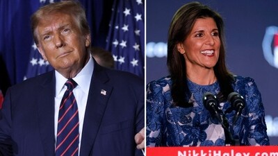 Donald Trump has defeated Nikki Haley in New Hampshire’s primary (REUTERS/Mike Segar, photo by TASOS KATOPODIS / GETTY IMAGES NORTH AMERICA / Getty Images via AFP) Donald Trump has defeated Nikki Haley in New Hampshire’s primary (REUTERS/Mike Segar, photo by TASOS KATOPODIS / GETTY IMAGES NORTH AMERICA / Getty Images via AFP)