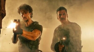 Bade Miyan Chote Miyan teaser: Tiger Shroff and Akshay Kumar in a still from the film. Bade Miyan Chote Miyan teaser: Tiger Shroff and Akshay Kumar in a still from the film.