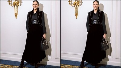 On Tuesday, Sonam gave her followers a sweet surprise as the actress took to Instagram and uploaded a series of stunning pictures accompanied by the caption, “Effortlessly Dior”. In the post, Sonam can be seen looking stylish in black from head to toe. (Instagram/@sonamkapoor) On Tuesday, Sonam gave her followers a sweet surprise as the actress took to Instagram and uploaded a series of stunning pictures accompanied by the caption, “Effortlessly Dior”. In the post, Sonam can be seen looking stylish in black from head to toe. (Instagram/@sonamkapoor)
