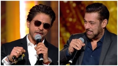 Shah Rukh Khan and Salman Khan at Umang event.