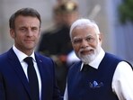 French President Emmanuel Macron and Prime Minister Narendra Modi. (AP) French President Emmanuel Macron and Prime Minister Narendra Modi. (AP)