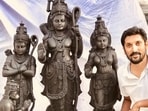 Sculptor Arun Yogiraj with idol of Lord Ram. Sculptor Arun Yogiraj with idol of Lord Ram.