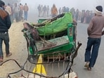 12 killed in tempo-dumper collision in UP's Shahjahanpur.