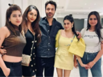 Vicky Jain with Ayesha Khan, Isha Malviya, Sana Raees Khan at his house party. Vicky Jain with Ayesha Khan, Isha Malviya, Sana Raees Khan at his house party.