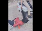 An ABVP activist was dragged by hair by two women cops in Rajendranagar, Hyderabad.