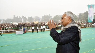 Bihar chief minister Nitish Kumar slammed dynasty politics at an event on Wednesday. (HT photo)