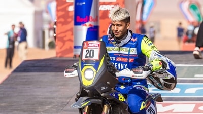 Having not finished the world’s longest, most dangerous yet celebrated rally in the last two years, the Indian rider’s only aim was to finish the 7,600km rally-raid this time around. (TVS Racing) Having not finished the world’s longest, most dangerous yet celebrated rally in the last two years, the Indian rider’s only aim was to finish the 7,600km rally-raid this time around. (TVS Racing)