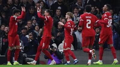 Liverpool's Colombian midfielder #07 Luis Diaz (L) celebrates with Liverpool's Uruguayan striker #09 Darwin Nunez after scoring the opening goal during the English League Cup demi-final second leg football match between Fulham and Liverpool at Craven Cottage stadium, in London (AFP) Liverpool's Colombian midfielder #07 Luis Diaz (L) celebrates with Liverpool's Uruguayan striker #09 Darwin Nunez after scoring the opening goal during the English League Cup demi-final second leg football match between Fulham and Liverpool at Craven Cottage stadium, in London (AFP)