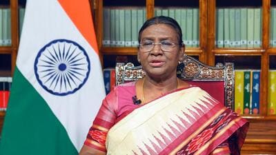 President Droupadi Murmu addresses the nation on the eve of the 75th Republic Day, in New Delhi on Thursday (ANI) President Droupadi Murmu addresses the nation on the eve of the 75th Republic Day, in New Delhi on Thursday (ANI)