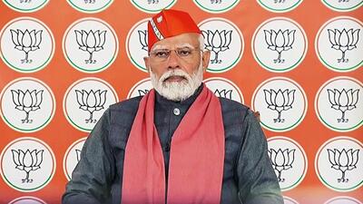Prime Minister Narendra Modi virtually attends the 'NaMo Nav Matadata Sammelan' for first-time voters, in New Delhi on Thursday. (ANI)
