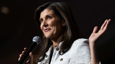 Nikki Haley pledged to continue on to her home state of South Carolina, insisting she still has a path to the nomination Allison Joyce/Getty Images/AFP (Photo by Allison Joyce / GETTY IMAGES NORTH AMERICA / Getty Images via AFP) (Getty Images via AFP) Nikki Haley pledged to continue on to her home state of South Carolina, insisting she still has a path to the nomination Allison Joyce/Getty Images/AFP (Photo by Allison Joyce / GETTY IMAGES NORTH AMERICA / Getty Images via AFP) (Getty Images via AFP)