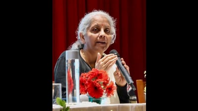 Union Finance Minister Nirmala Sitharaman interacts with students during an event celebrating 125 years of Hindu College, University of Delhi, Thursday. (PTI) Union Finance Minister Nirmala Sitharaman interacts with students during an event celebrating 125 years of Hindu College, University of Delhi, Thursday. (PTI)