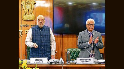 Union home minister Amit Shah (left) virtually launching e-bus services for Jammu Smart City, in New Delhi on Thursday (Photo:X) Union home minister Amit Shah (left) virtually launching e-bus services for Jammu Smart City, in New Delhi on Thursday (Photo:X)