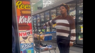 Shoppers were horrified when they saw a mother in Mississippi had brought her toddler to Walmart, dressing him only in a diaper and nothing else in sub-zero temperatures (Fee Nicole/Facebook) Shoppers were horrified when they saw a mother in Mississippi had brought her toddler to Walmart, dressing him only in a diaper and nothing else in sub-zero temperatures (Fee Nicole/Facebook)