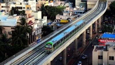 A train on the Green Line of Namma Metro in Bengaluru. (PTI Photo) A train on the Green Line of Namma Metro in Bengaluru. (PTI Photo)