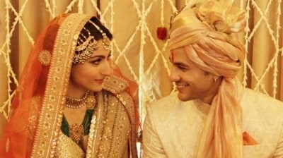 Soha Ali Khan and Kunal Kemmu at their wedding Soha Ali Khan and Kunal Kemmu at their wedding