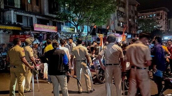 A demolition drive was taken against alleged illegal structures built on a roadside at Mira Road. (PTI)