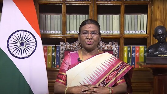 President Droupadi Murmu addresses the nation. President Droupadi Murmu addresses the nation.
