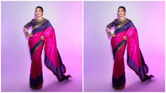 If you love Madhuri's saree and are wondering how much it costs, don't worry, we've got your back. Madhuri's saree is from the shelves of clothing brand Raw Mango and incorporating it into your wardrobe will cost you a whopping <span class=