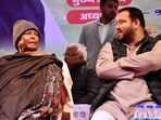 RJD chief Lalu Prasad (R) and Tejashwi Yadav entered into an alliance with Nitish Kumar in 2022.