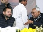 Bihar chief minister Nitish Kumar with deputy chief minister Tejashwi Yadav (HT File Photo/Santosh Kumar)