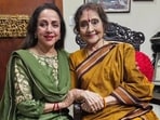 Hema Malini poses with Vyjayanthimala. The latter was conferred Padma Vibhushan on Thursday. Hema Malini poses with Vyjayanthimala. The latter was conferred Padma Vibhushan on Thursday.
