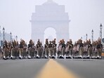 The 75th Republic Day parade will then begin with President Droupadi Murmu taking the salute. The 75th Republic Day parade will then begin with President Droupadi Murmu taking the salute.