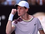 Italy's Jannik Sinner reacts on a point against Serbia's Novak Djokovic during their men's singles semi-final match of the Australian Open Italy's Jannik Sinner reacts on a point against Serbia's Novak Djokovic during their men's singles semi-final match of the Australian Open