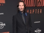Keanu Reeves at the premiere of "John Wick: Chapter 4" on March 20, 2023.