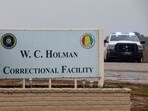 Alabama Nitrogen gas execution: The gate at Holman Correctional Facility is monitored by law enforcement before the scheduled execution by asphyxiation using pure nitrogen of Kenneth Smith.