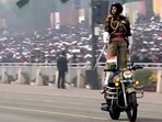 The women personnel of CRPF, BSF & SSB exhibited the country’s Nari Shakti (women power) by carrying out daredevil stunts during the motorcycle display. The women personnel of CRPF, BSF & SSB exhibited the country’s Nari Shakti (women power) by carrying out daredevil stunts during the motorcycle display.