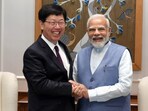 In July, Foxconn chief Liu met Prime Minister Narendra Modi. In July, Foxconn chief Liu met Prime Minister Narendra Modi.
