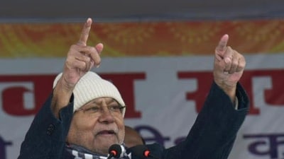 Bihar chief minister Nitish Kumar during Republic Day function in Phulwarisharif, Patna.
