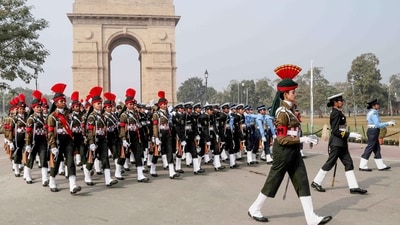 Additionally, the parade will feature an unprecedented all-women Tri-Service contingent marching down Kartavya Path for the first time. (ANI) Additionally, the parade will feature an unprecedented all-women Tri-Service contingent marching down Kartavya Path for the first time. (ANI)