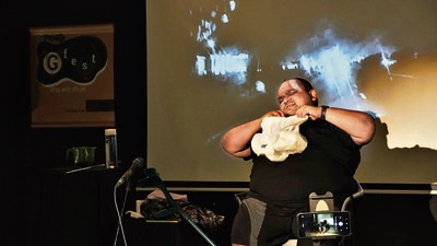 Abhishek Anicca in performance (Reframe Institute of Art and Expression) Abhishek Anicca in performance (Reframe Institute of Art and Expression)