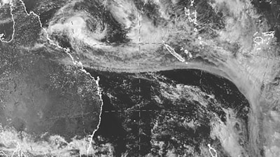 Cyclone Kirrily in Australia: Cyclone Kirrily is shown off Australia's east coast. (AP) Cyclone Kirrily in Australia: Cyclone Kirrily is shown off Australia's east coast. (AP)