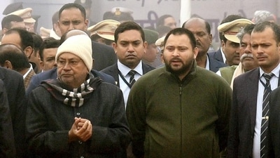 Bihar chief minister Nitish Kumar and his deputy Tejashwi Yadav in Patna on Friday. (ANI) Bihar chief minister Nitish Kumar and his deputy Tejashwi Yadav in Patna on Friday. (ANI)