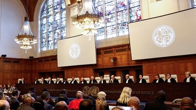 Judges at the International Court of Justice (ICJ) rule on emergency measures against Israel following accusations by South Africa that the Israeli military operation in Gaza is a state-led genocide, in The Hague, Netherlands, January 26, 2024. REUTERS/Piroschka van de Wouw (REUTERS)