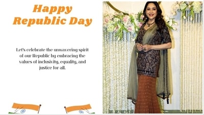 Madhuri Dixit: Madhuri uploaded a story on Instagram that read, "Happy Republic Day. Let's celebrate the unwavering spirit of our Republic Day by embracing the values of inclusivity, equality, and justice for all."&nbsp; (Instagram)