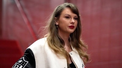 FILE - Taylor Swift enters Arrowhead Stadium before the start of an NFL football game between the Kansas City Chiefs and the Cincinnati Bengals, Dec. 31, 2023, in Kansas City, Mo. David Crowe, a Seattle man who police say has been stalking and harassing Swift, was ordered held without bail Thursday, Jan. 25, 2024, after he was arrested three times in recent days in front of the pop star's home in Manhattan's Tribeca neighborhood. (AP) FILE - Taylor Swift enters Arrowhead Stadium before the start of an NFL football game between the Kansas City Chiefs and the Cincinnati Bengals, Dec. 31, 2023, in Kansas City, Mo. David Crowe, a Seattle man who police say has been stalking and harassing Swift, was ordered held without bail Thursday, Jan. 25, 2024, after he was arrested three times in recent days in front of the pop star's home in Manhattan's Tribeca neighborhood. (AP)